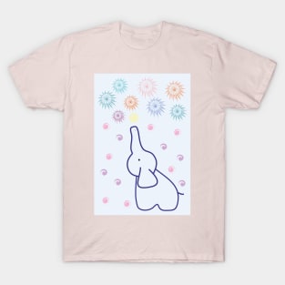 Little elephant launching fireworks with its trunk. 2. T-Shirt